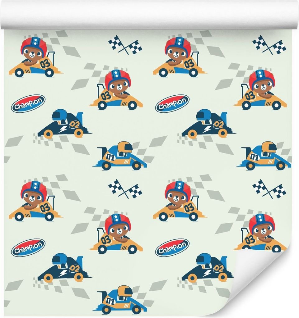 10m VLIES WALLPAPER rolka detská izba športové autá Obrázok produktu 