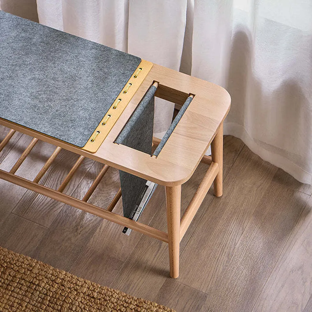 Banc de rangement entrée Rootz 110 cm assemblage tenons et mortaises