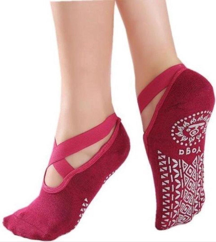 CHPN – Yoga-Socken – Sportsocken – Yoga – rutschfest – rote Produktbild 
