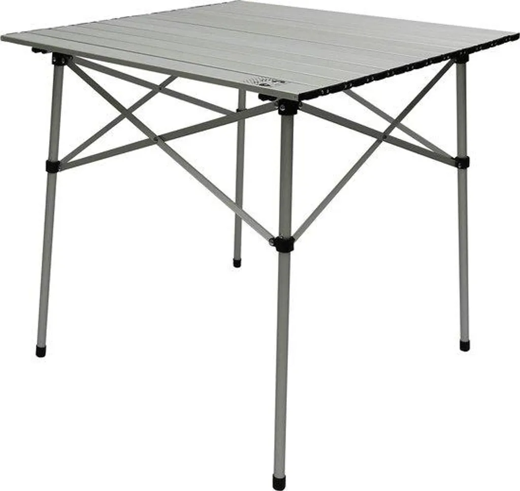 Table de camping pliante en aluminium argenté avec plateau résistant 60cm