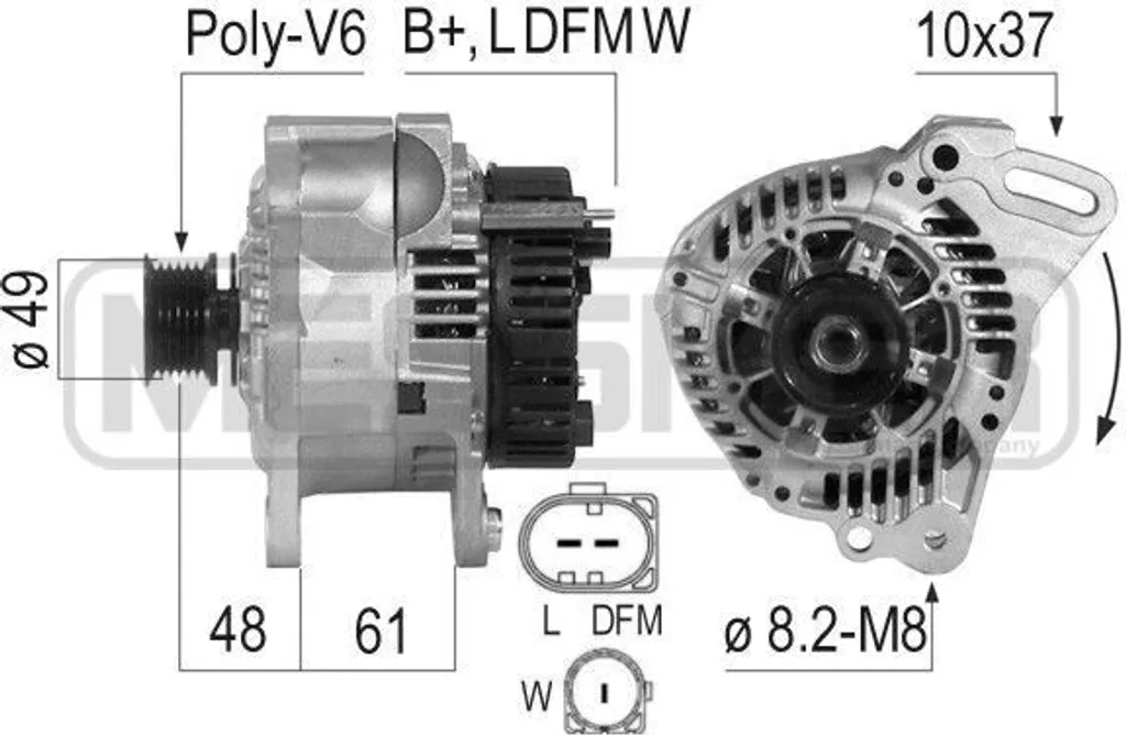 Alternateur de Rechange pour VW Transporter T4 - Modèle ERA 210795A 90A