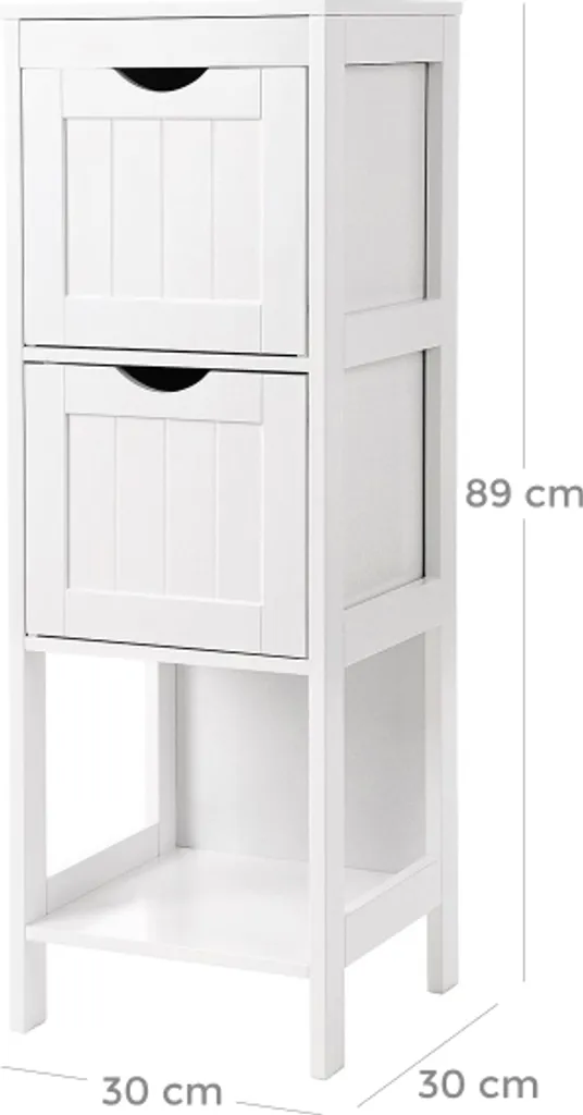 Étagère de Bain Blanche avec Boîtes de Rangement Amovibles 89 cm
