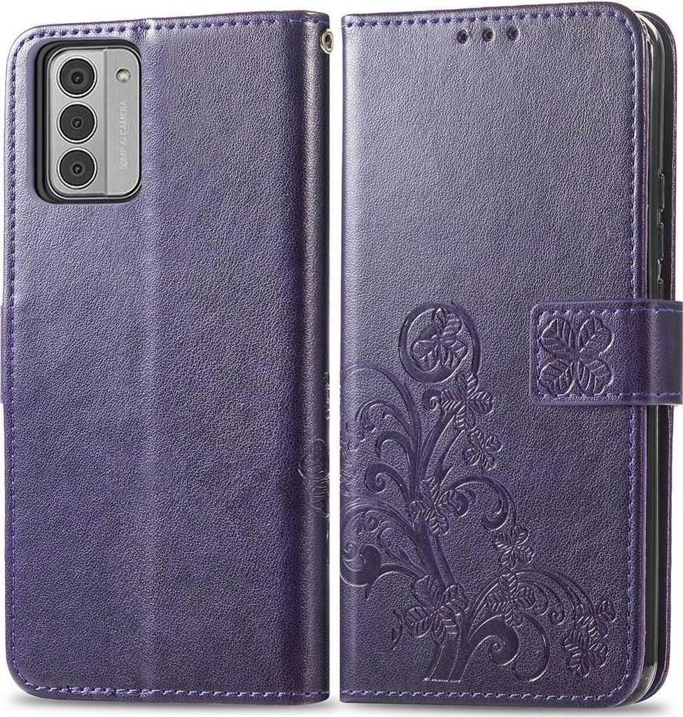 Mobigear Clover Nokia G42 Hülle Klapphülle Geldbörse - Lila