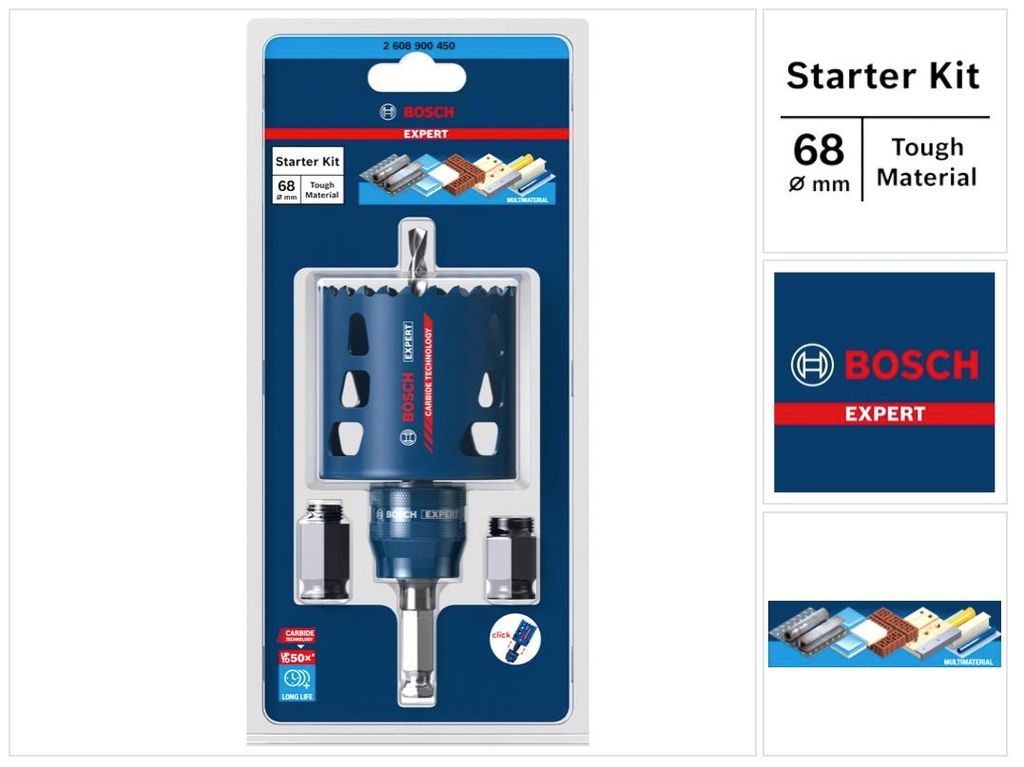 EXPERT Multi Material Lochsägen Starter-Set, 68x60 mm Produktbild 