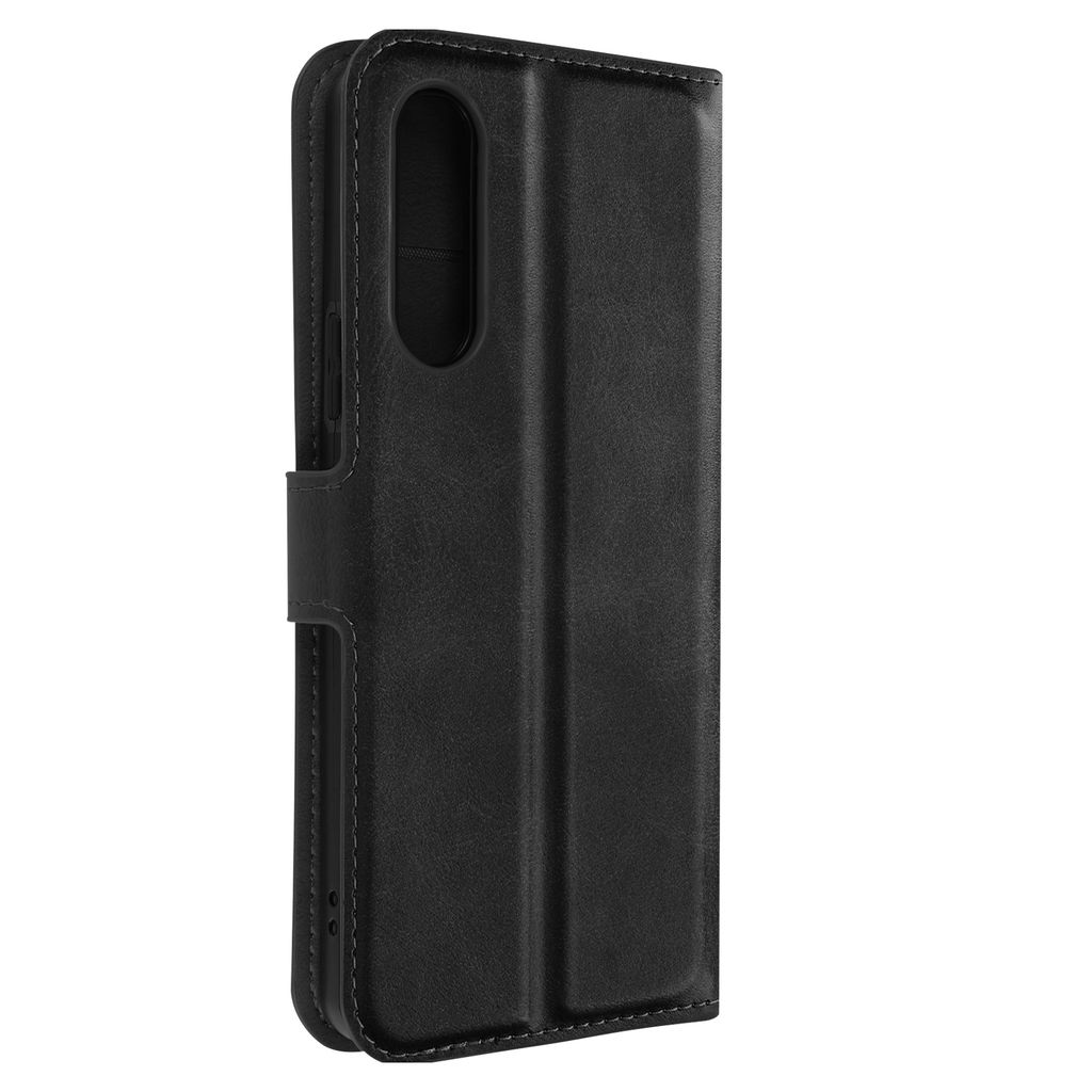 Avizar, Sony Xperia 10 V / 10 VI Prestifold Hülle mit Portemonnaie, Schwarz