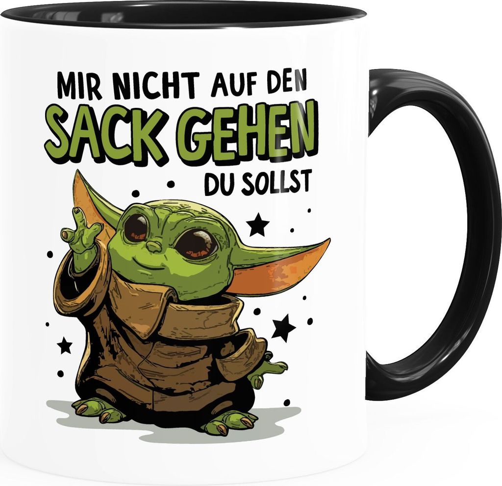 Kaffee-Tasse mit Spruch Mir nicht auf den Sack gehen du sollst Baby Bürotasse lustige Kaffeebecher MoonWorks weiß-innen-schwarz standard