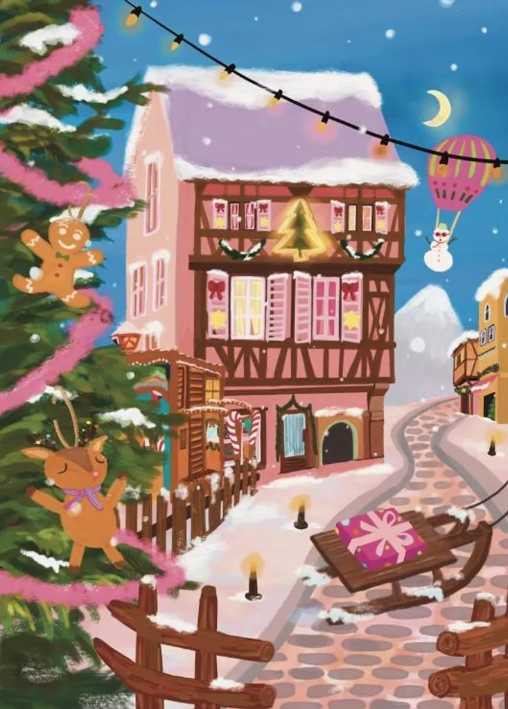 Puzzle 500 pièces Colmar Marché de Noël par la marque Pieces & Peace