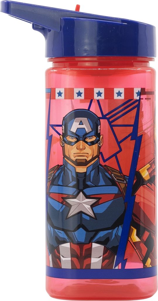 Avengers Trinkflasche 530 ml-Marvel Trinkflasche mit Griff & Trinkkappe BPA frei