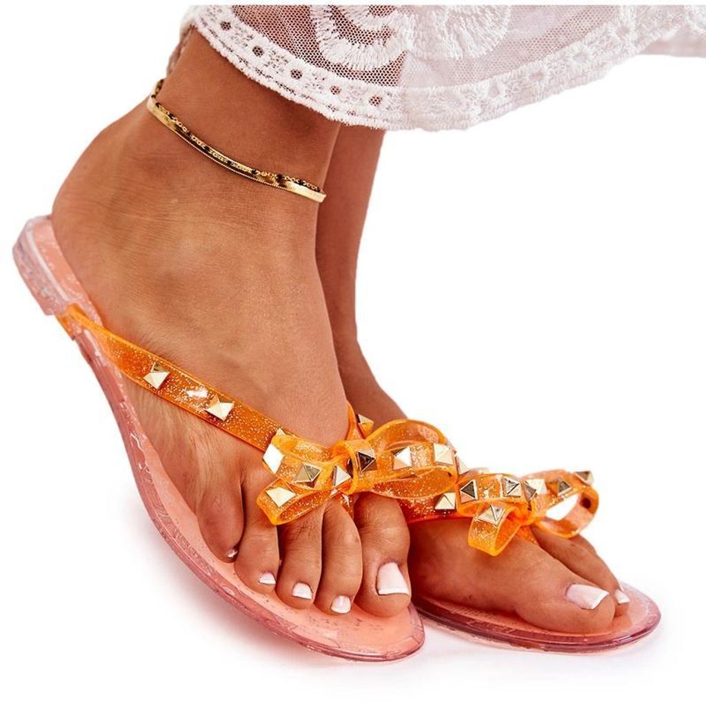 Damen Gummi Flip Flops Orange Monise 36