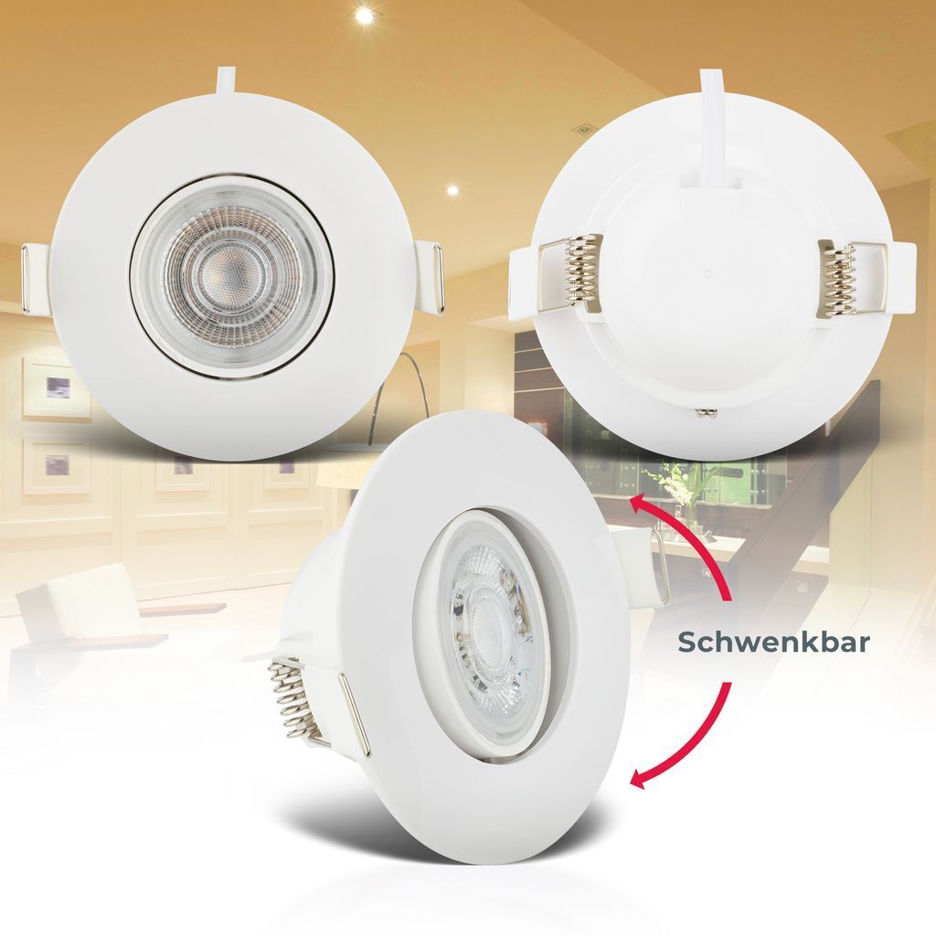 6x LED zapustené kúpeľňové bodové svietidlá biele 230V Obrázok produktu 