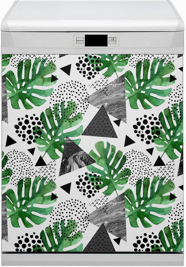 Magnetmatte Geschirrspüle Abwaschbar Küche Magnete Nachbildung 60x70 cm - Abstrakter Dschungel