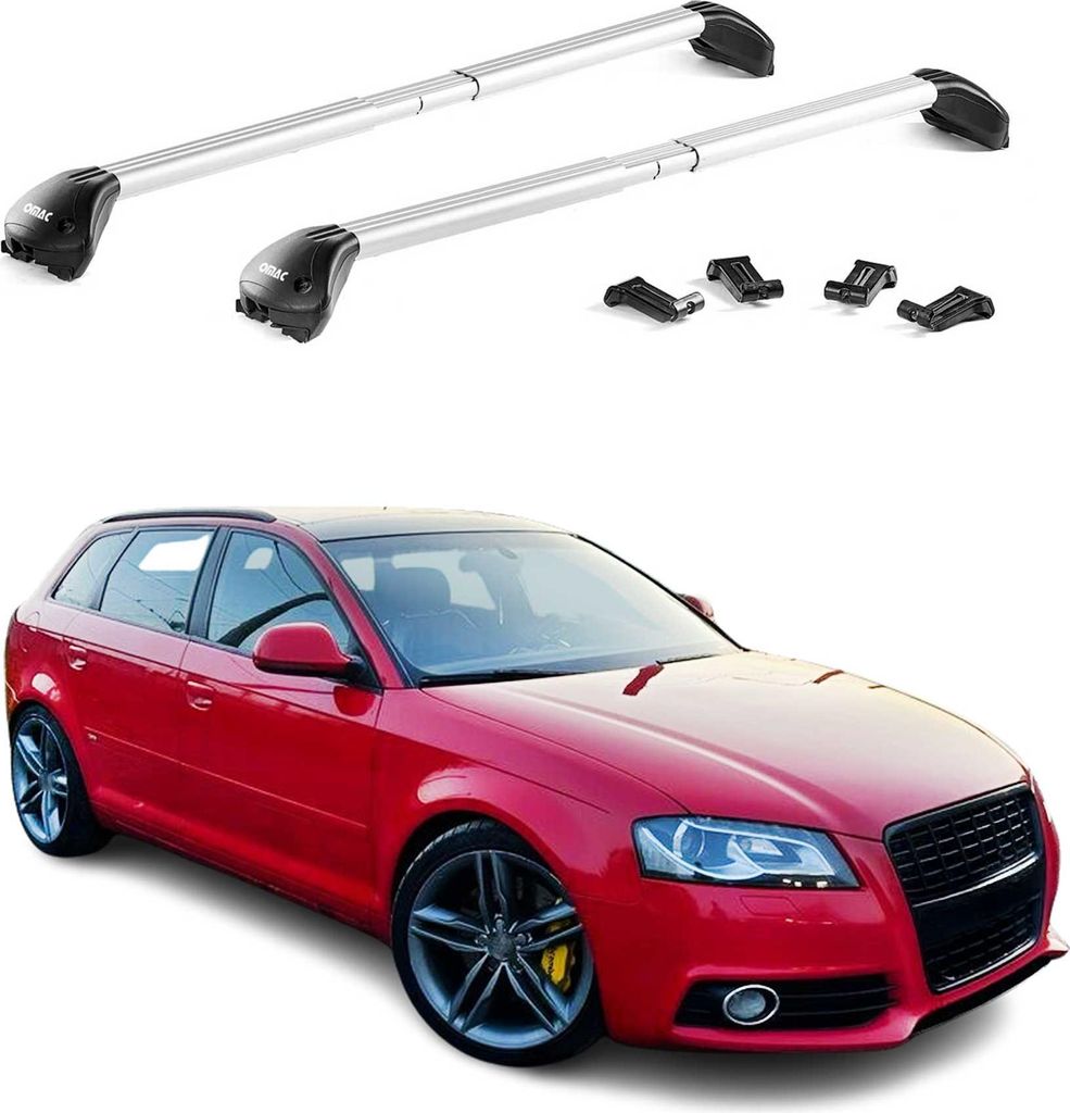 Dachträger für Audi A3 Sportback 8P 8V 8Y 2004-2025 Aluminium Silber 2 tlg ABE