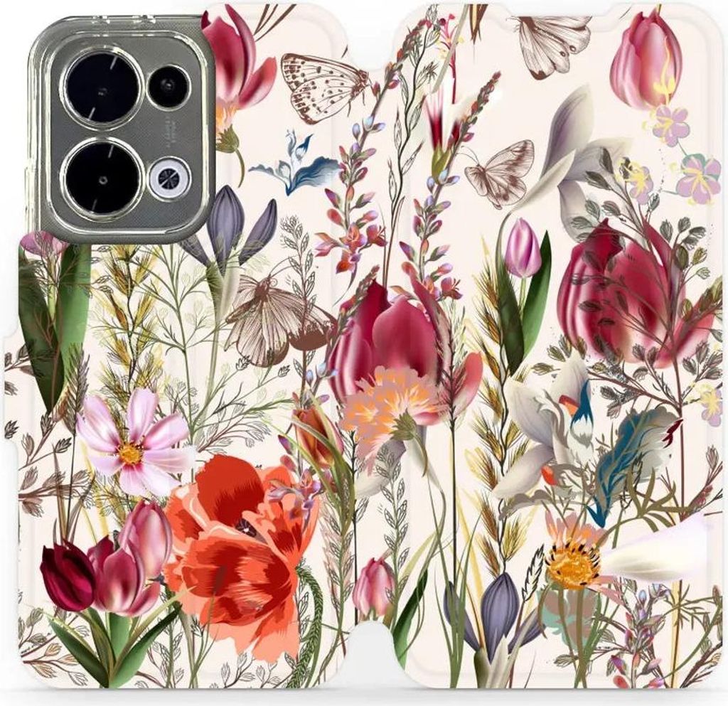Handyhülle mit klappe für Oppo Reno13, Mobiwear Book, Blumenstrauß