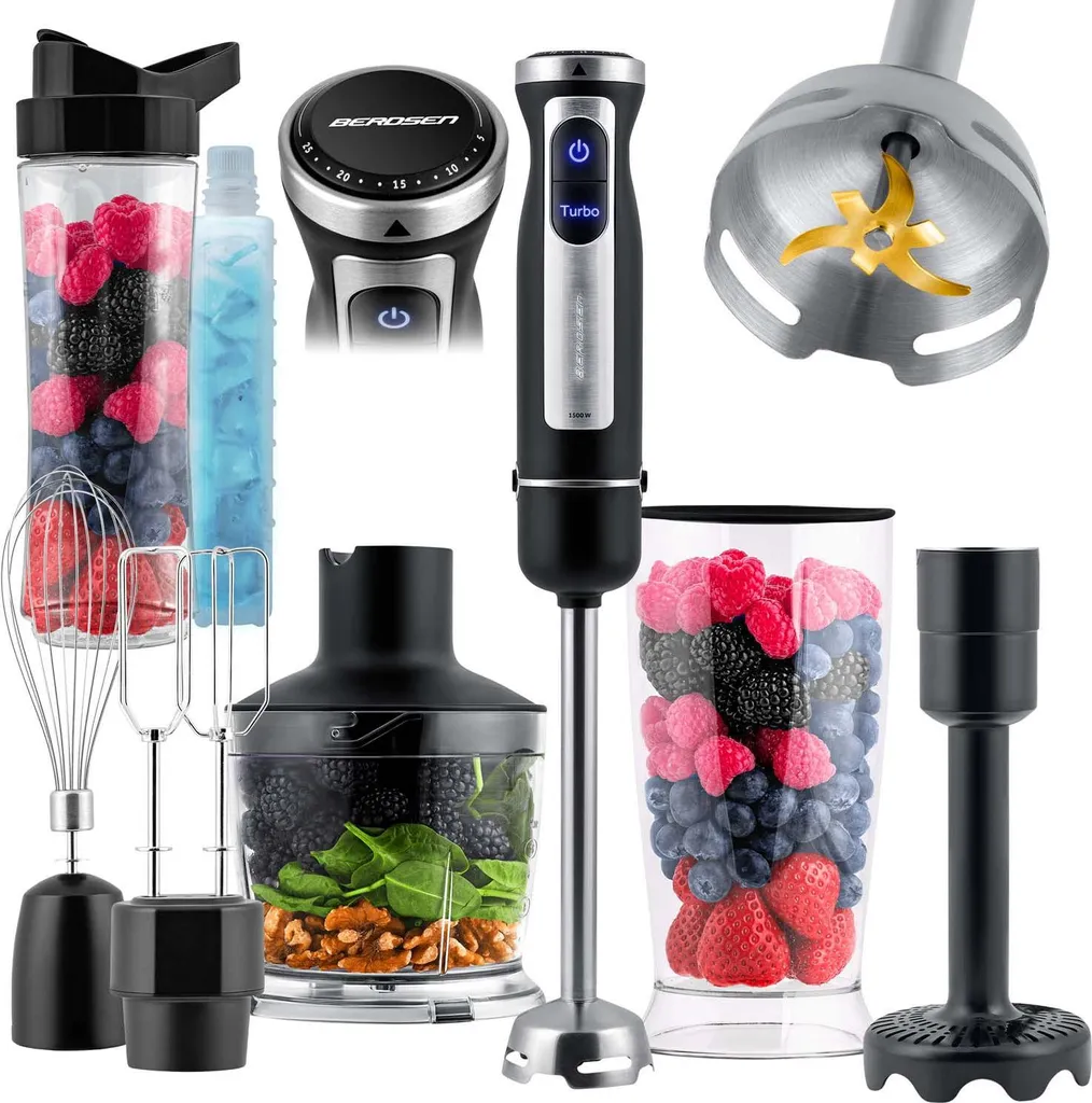 Frullatore manuale Berdsen BD-754 1500W con Bottiglia: Potenza e Stile