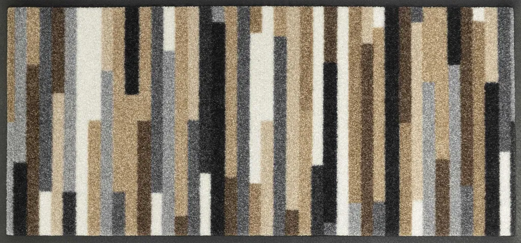 Tapis de cuisine Mikado Stripes nature 35x75 antidérapant et lavable