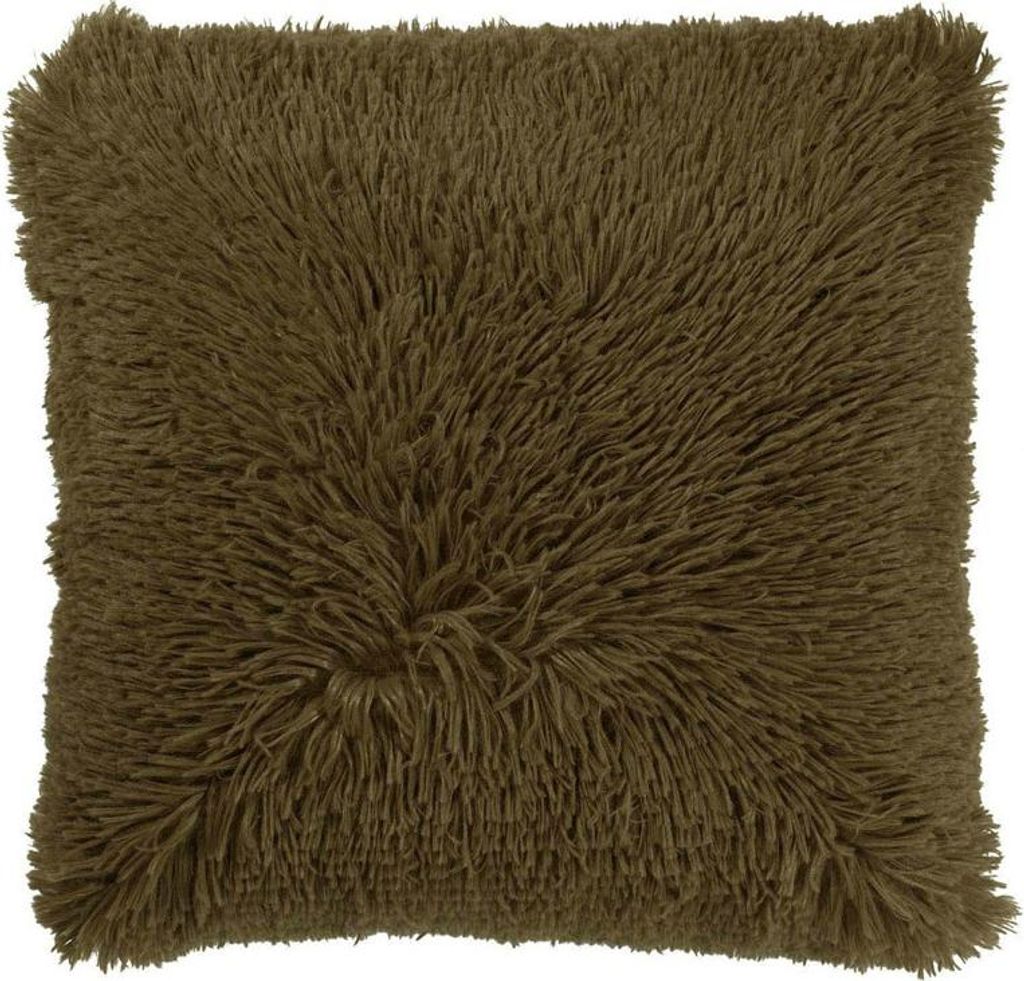 Dutch Decor Dekokissen Fluffy 60x60 cm Grün Unifarben