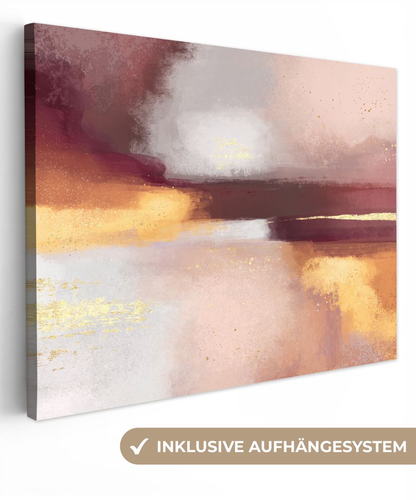 MuchoWow - Leinwandbilder - Malen - Abstrakt - Pastell, Wandbild, Wanddeko Bilder Wohnzimmer, 40x30 cm