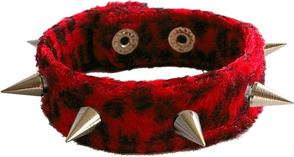 Spitznietenarmband - Leopard rot 1-reihig