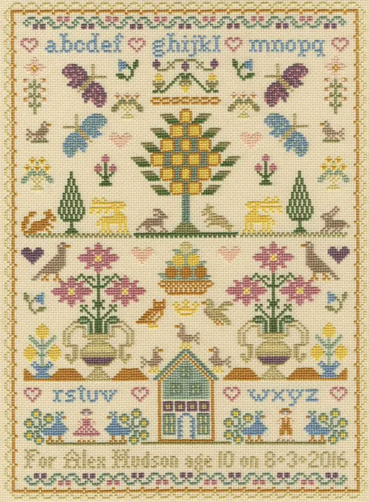 Cadeau broderie : Kit Bothy Threads L'anniversaire Sampler 24x34cm