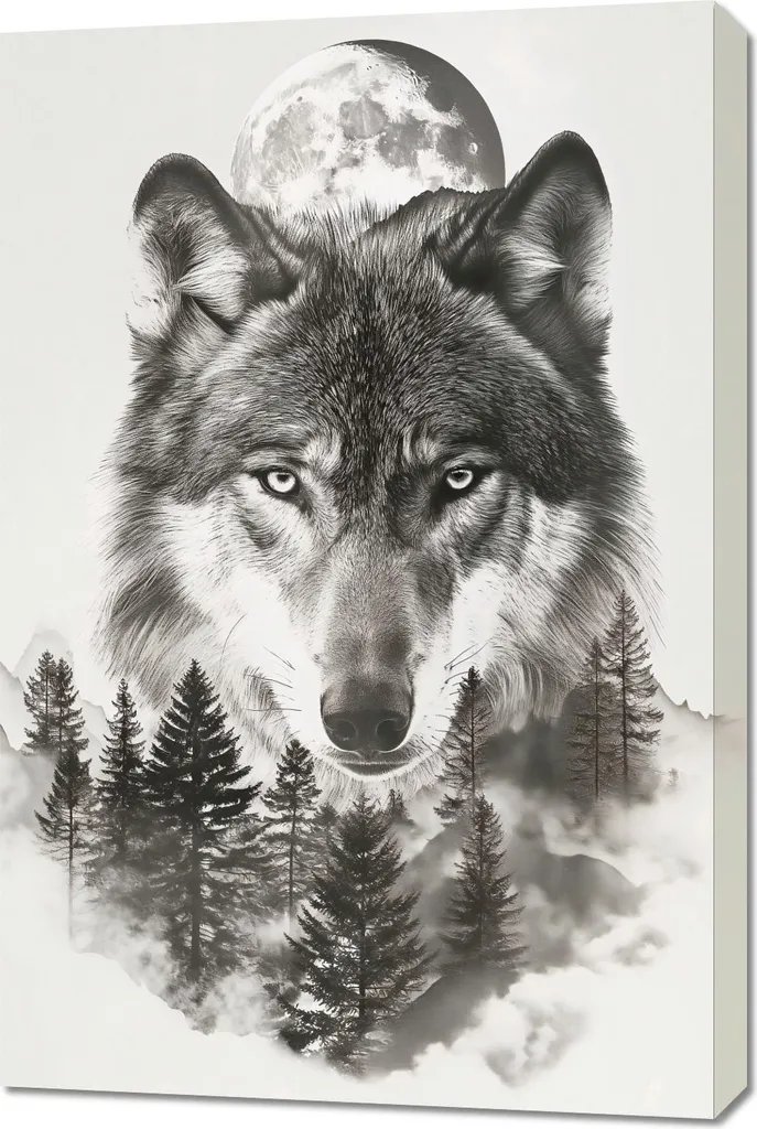 Quadro Tela Lupo della Foresta 60x90 | Decorazione Emozionale Casa