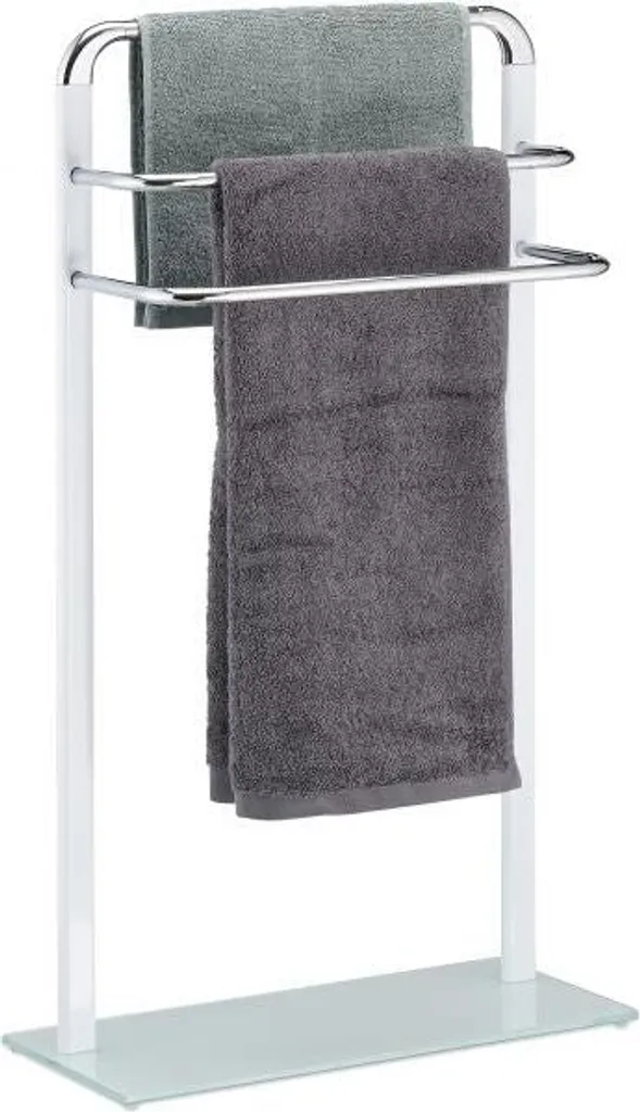 Porta asciugamani in vetro satinato/cromo