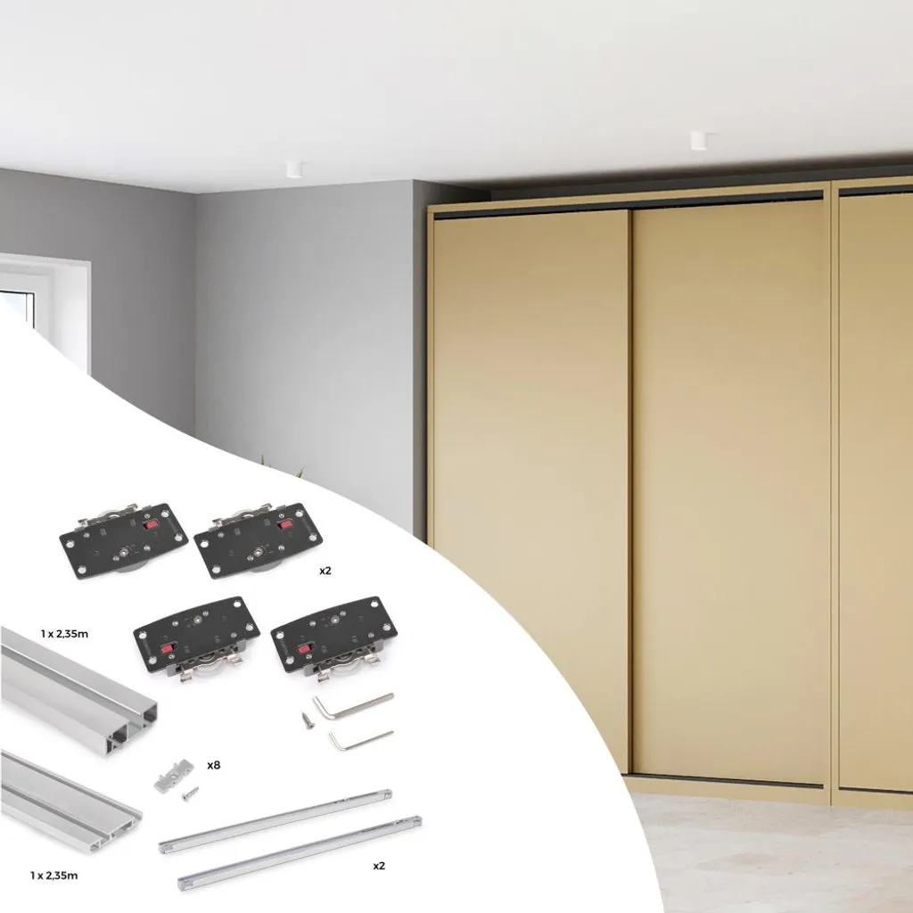 Kit Flow 2 de porte coulissante armoire bois anti claquement souple