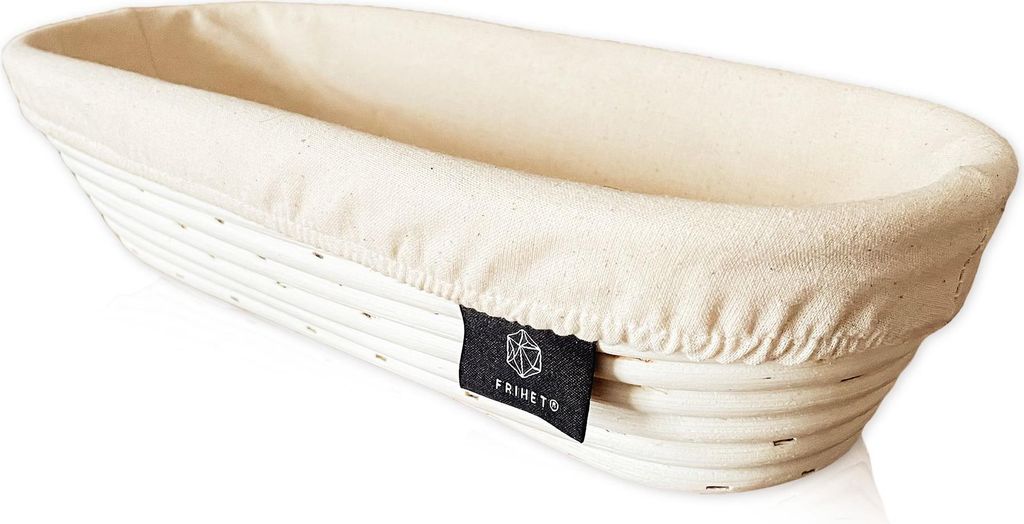 Gärkorb zum Brotbacken Brotbackform Gärkorb rund oder oval aus Rattan / Peddigrohr, Größe:oval 35 cm (ca. 1kg Brotteig)