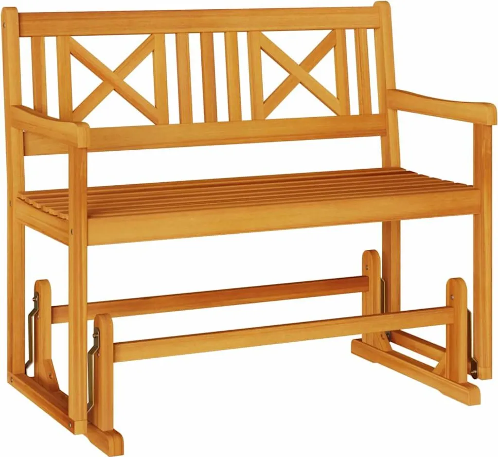 Banc balancelle de détente jardin 110 cm en bois brun pour 2 places