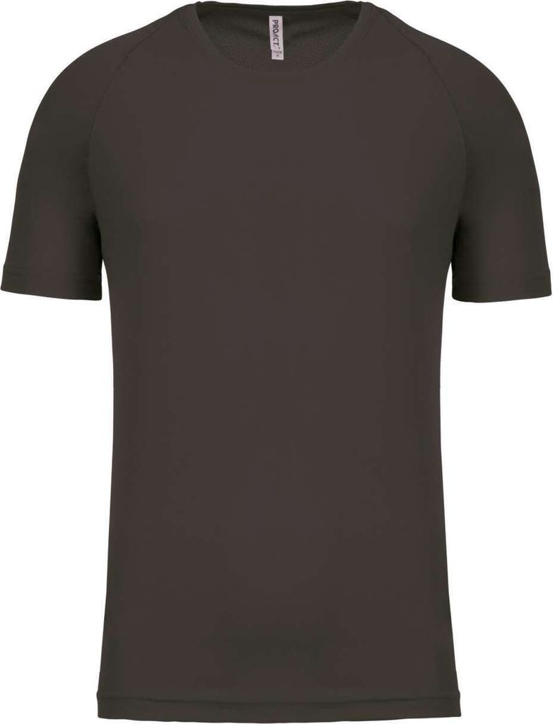 Proact Herren Sport T-Shirt Kurzarm Rundhals Slim Fit Basic Shirt, Größe:S, Farbe:Dark Grau
