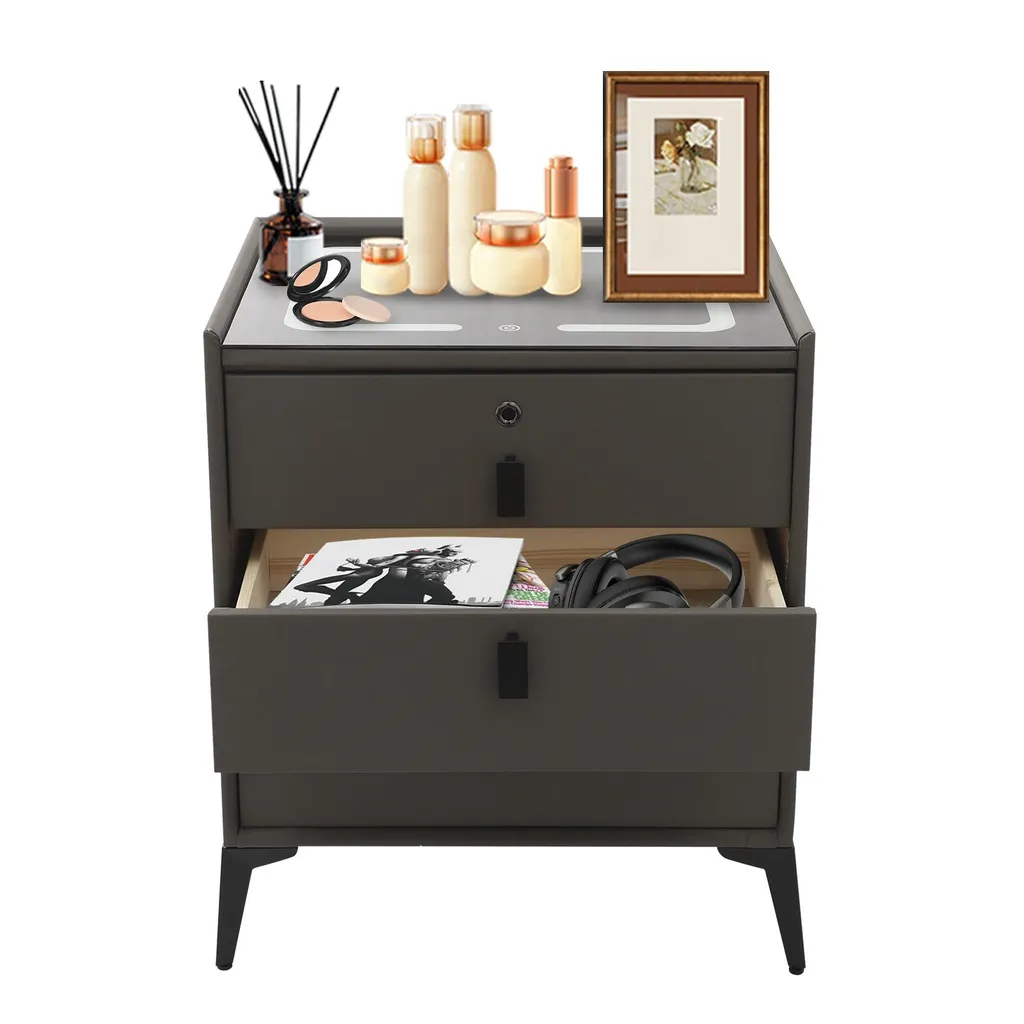 Table de chevet connectée avec haut-parleur Bluetooth et LED tactiles - 2