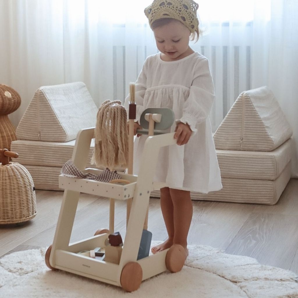 Mamabrum Holz-Reinigungswagen für Kinder, Lauflernwagen mit Produktbild 8