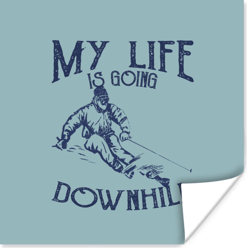 MuchoWow Poster Ski - Jahrgang - Schnee 30x30 cm - Wandposter - Printing