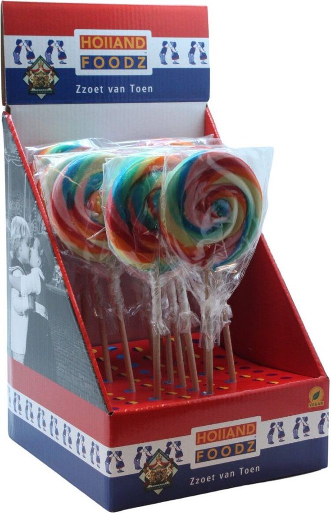 Holland Foodz Spiral-Lutscher-Regenbogen-Party stickzzz nr2 17 Stück