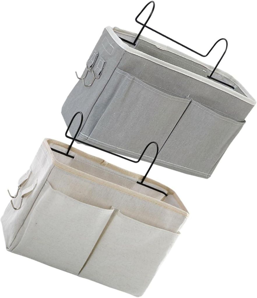 2-teiliges Hänge-Nachttisch-Organizer-Set, multifunktional mit Fächern, geeignet für Handys und andere Gegenstände