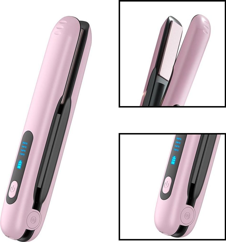 Usb haarglätter & lockenstab, 140200°C, typ-c ladeanschluss, reiseset,4 temperaturstufen