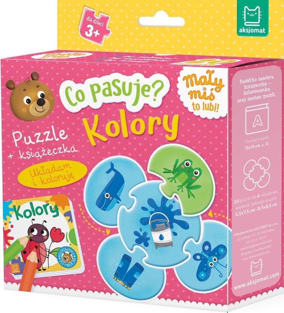 Kolorowe puzzle edukacyjne z książeczką dla dzieci