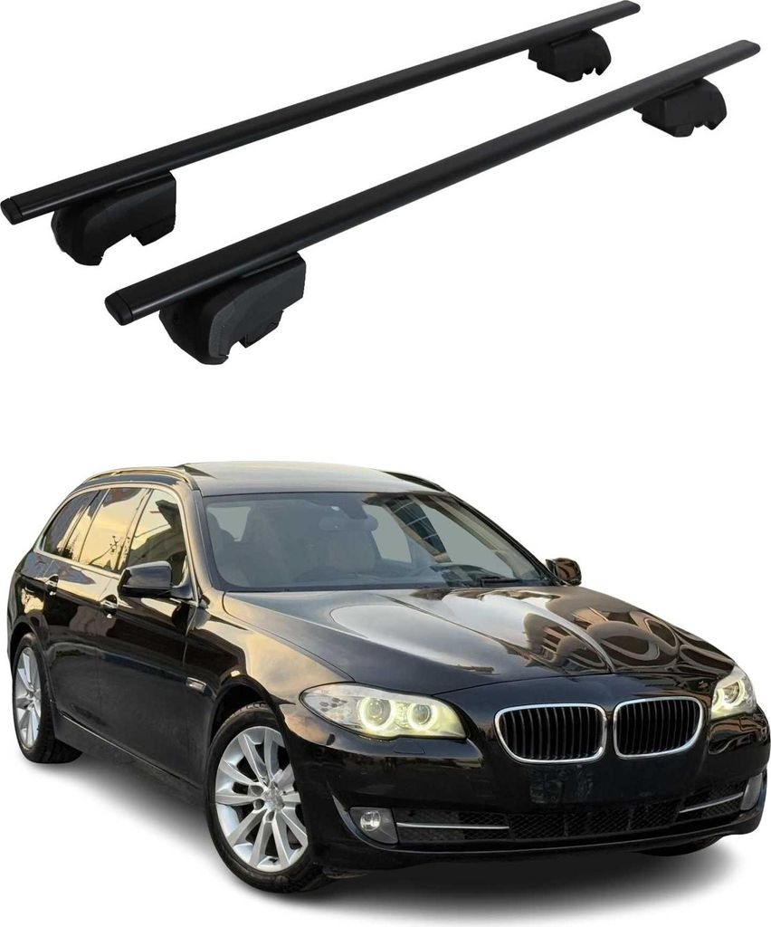 Dachträger Grundtäger für BMW 5er F11 Touring 2009-2017 75kg Metall Schwarz 2x