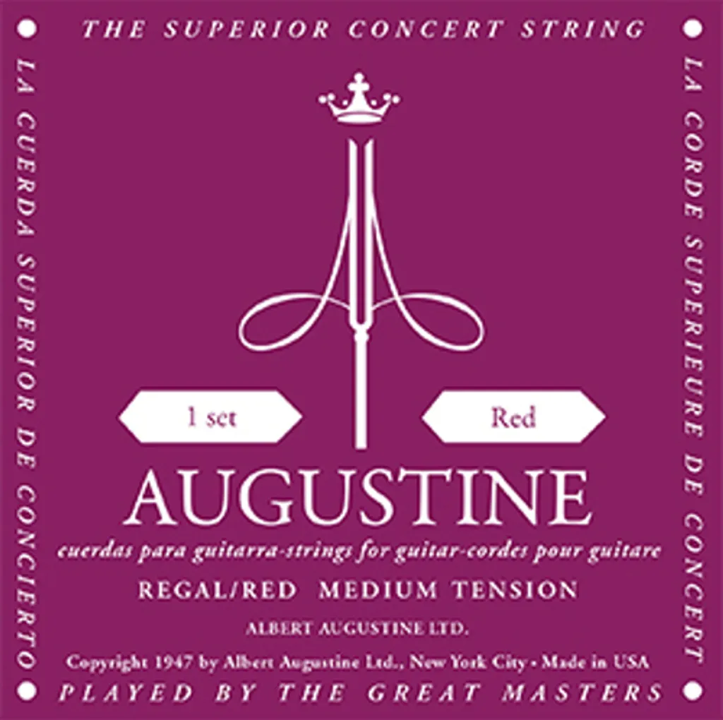 Cordes Augustine Regal Rouge Tension Moyenne : Équilibre et Sonorité Pure
