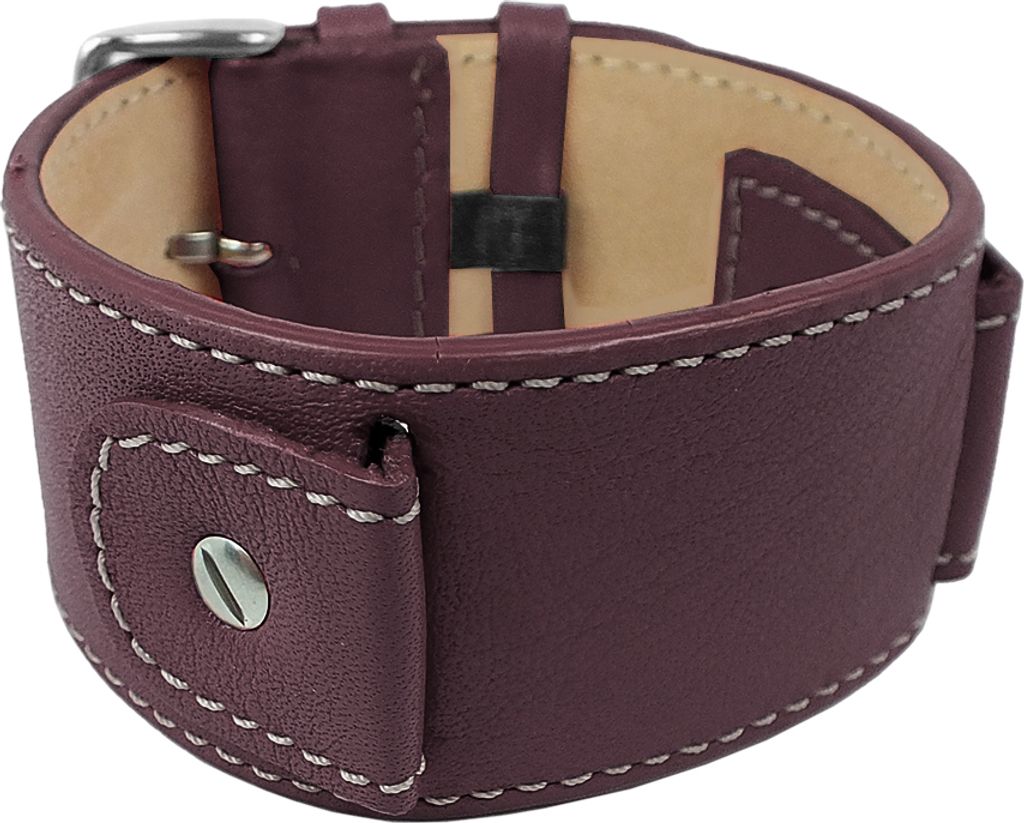 Minott Unterlagenband | Sattelleder mit Konrastnaht | bordeaux 32343, Stegbreite:24mm