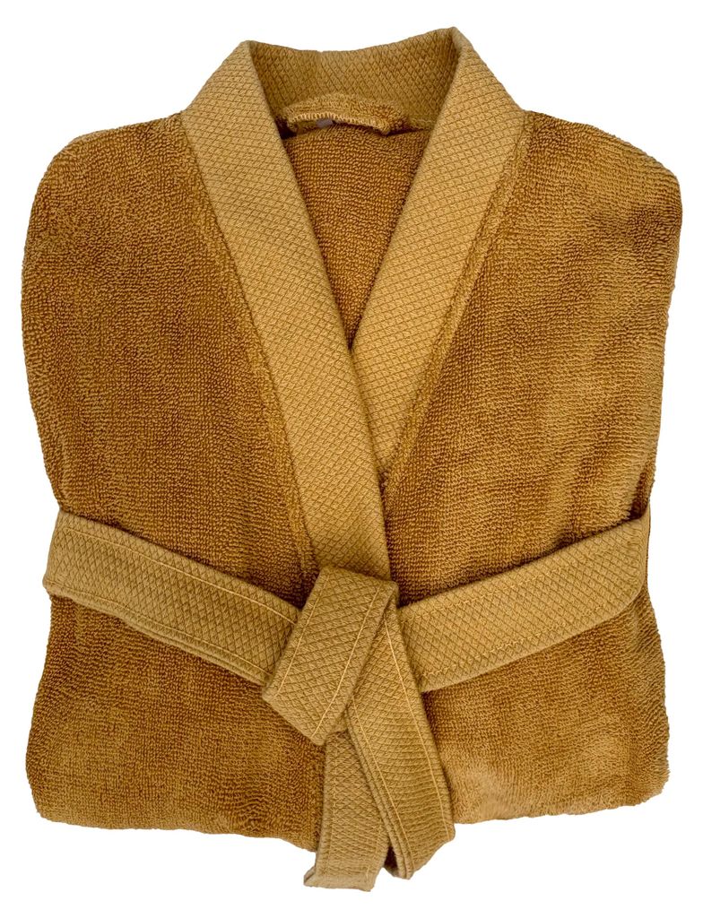 Heckettlane Badjas Premium Ochre Maat S 100% Katoen Productafbeelding 