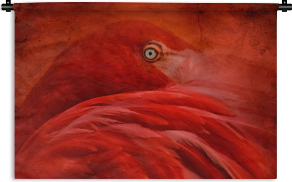 MuchoWow Wandteppich Wandbehang Tropisch - Vogel - Rot - Tiere 120x80 cm Tapisserie Dekoration Wandtuch - Wanddekorationen - Wandtücher