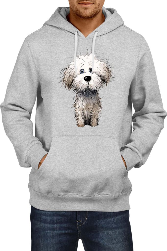 Herren Kapuzenpullover Funny Dogs Breeds Bichon Frise Dog Breed, Man S / Grau