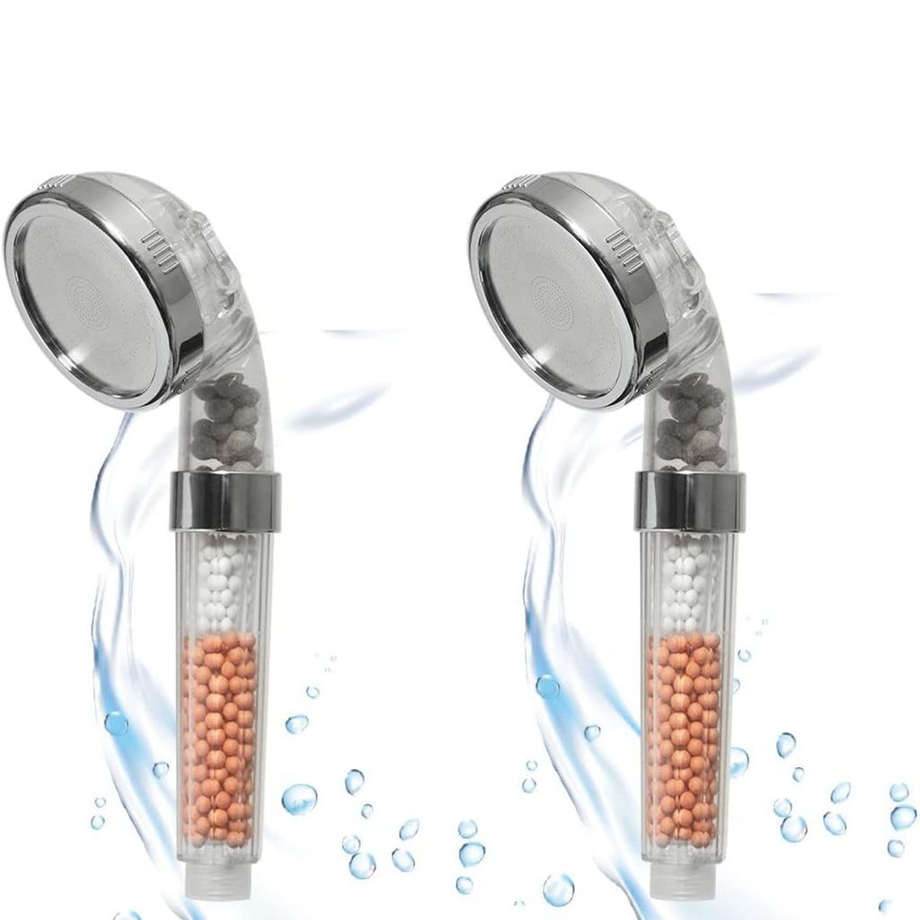 2x Wassersparender Duschkopf mit Mineralsteinen mit 3 Produktbild 