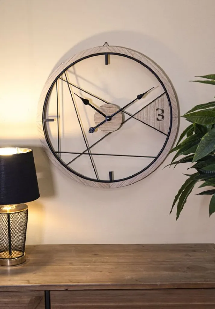 Grande horloge murale design géométrique 60 cm pour salon et bureaux - 6