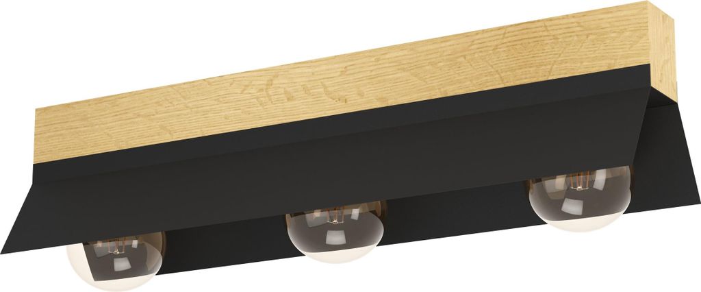 TARRAFO Wand-/Deckenleuchte Lampe Beleuchtung - L64 x B15 x H15,5 cm - schwarz, braun - IP20