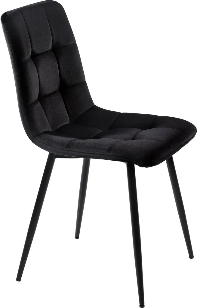 Set de 4 chaises confortables pour table de cuisine en velours doux