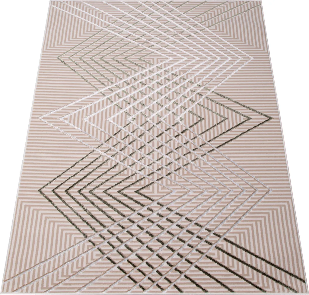 Tapis Crystal Moderne Vert Clair et Beige pour Salon de 80 x 150 cm - 6