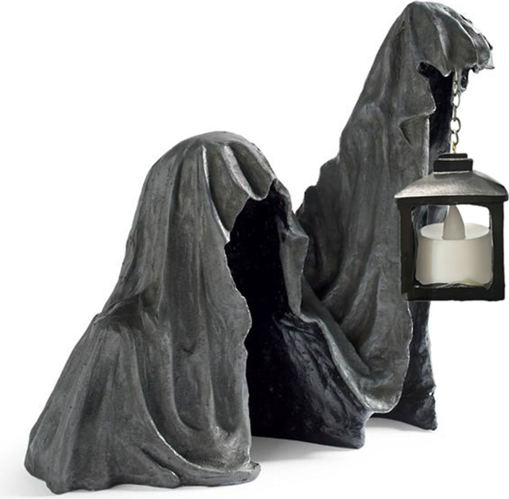 Halloweenský duch s lucernou, realistická socha ducha ze Obrázek produktu 