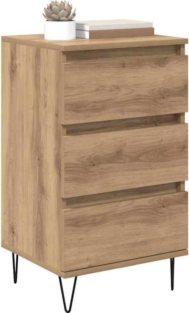 "Winter Sale" Sideboard Artisan-Eiche 40 x 35 x 70cm Verbundholz und Eisen - clorisNeu635366 - Kommoden