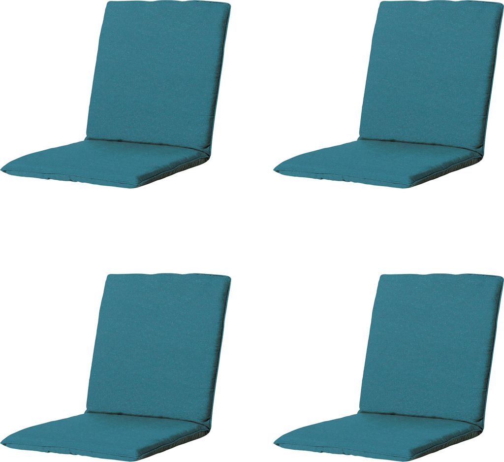 Madison - Stapelstuhlkissen Panama seeblau - Ca. 97x49 cm - 4er-Set